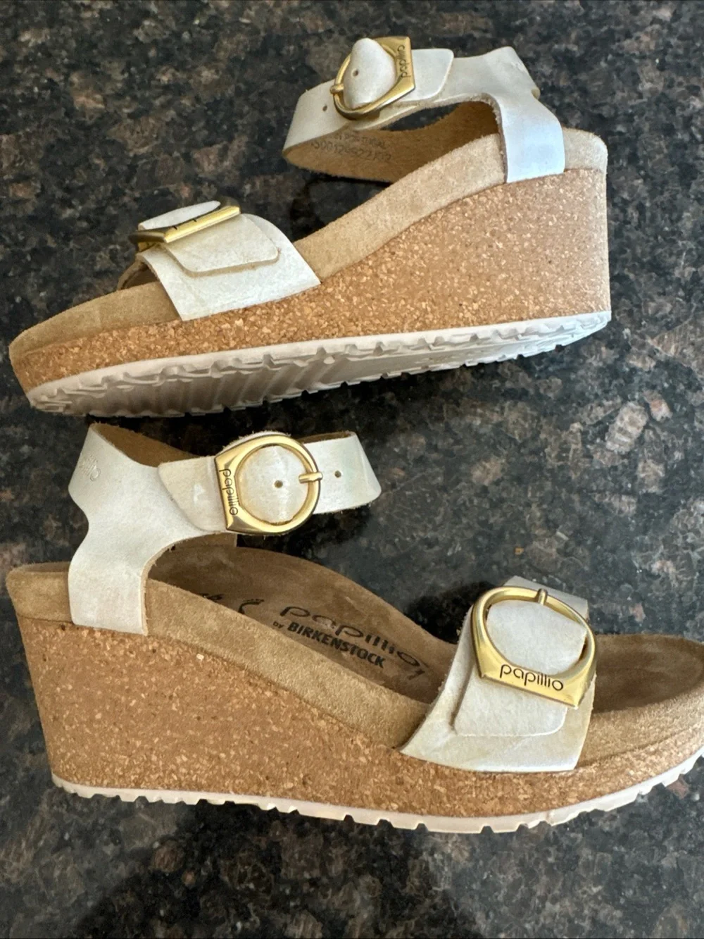 Birkenstock Papillo Soley Wedge Sandal Nubuck Leather 36 EU